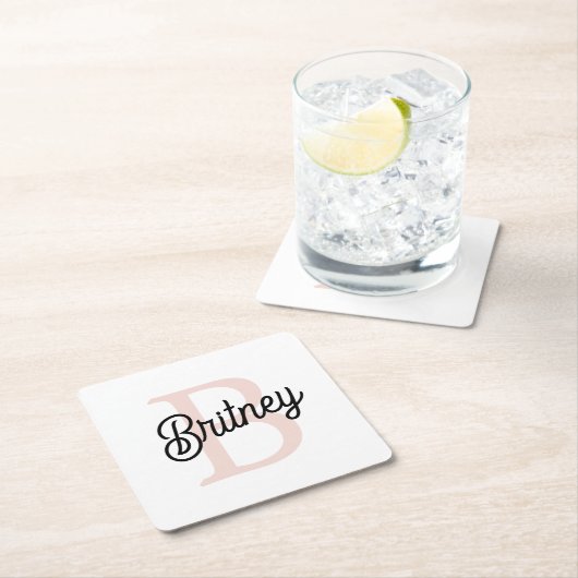 Modern gepersonaliseerd monogram en naam Pastel Pi Kartonnen Onderzetters (Insitu)