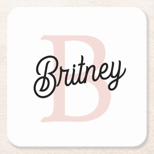 Modern gepersonaliseerd monogram en naam Pastel Pi Kartonnen Onderzetters (Voorkant)