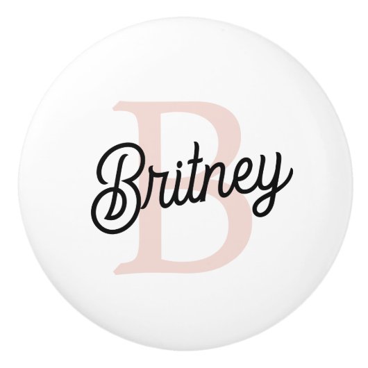 Modern gepersonaliseerd monogram en naam Pastel Pi Keramische Knop (Voorkant)