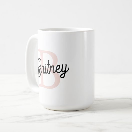 Modern gepersonaliseerd monogram en naam Pastel Pi Koffiemok (Voorkant links)