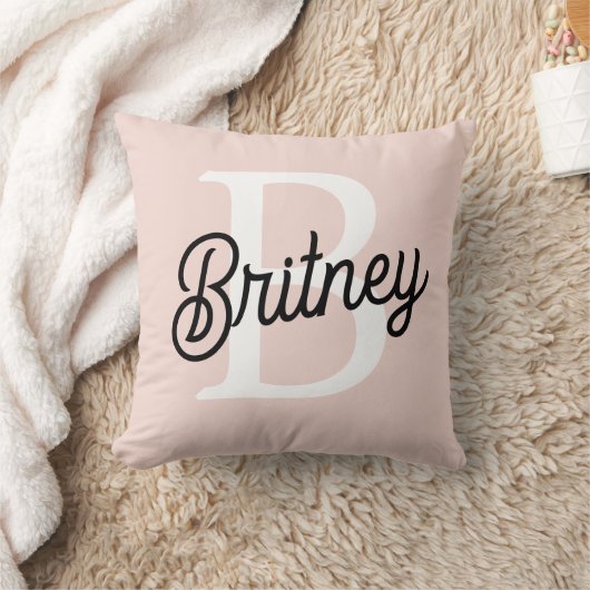 Modern gepersonaliseerd monogram en naam Pastel Pi Kussen (Deken)