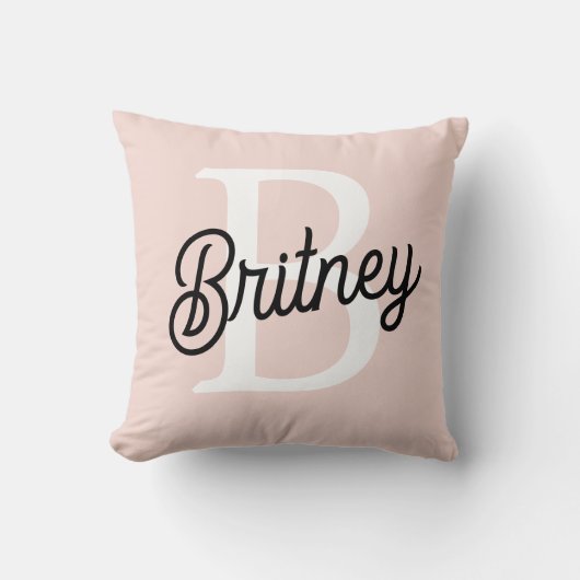 Modern gepersonaliseerd monogram en naam Pastel Pi Kussen (Voorkant)