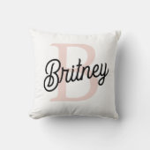 Modern gepersonaliseerd monogram en naam Pastel Pi Kussen (Voorkant)