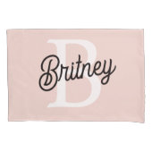 Modern gepersonaliseerd monogram en naam Pastel Pi Kussensloop (Voorkant-Links)