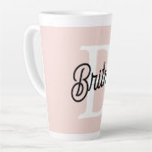 Modern gepersonaliseerd monogram en naam Pastel Pi Latte Mok (Linkerhoek)