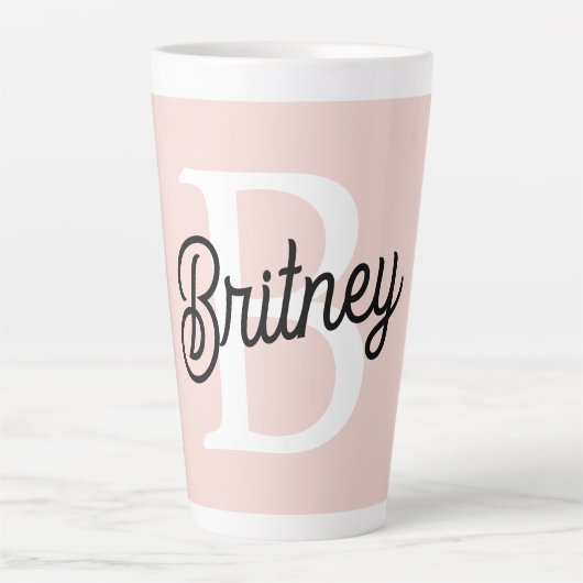 Modern gepersonaliseerd monogram en naam Pastel Pi Latte Mok (Voorkant)