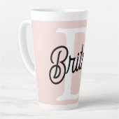 Modern gepersonaliseerd monogram en naam Pastel Pi Latte Mok (Linkerhoek)