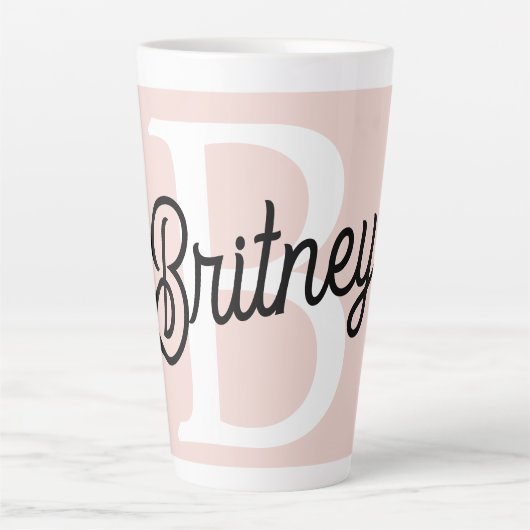 Modern gepersonaliseerd monogram en naam Pastel Pi Latte Mok (Voorkant)