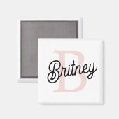 Modern gepersonaliseerd monogram en naam Pastel Pi Magneet (Voorkant / Achterkant)