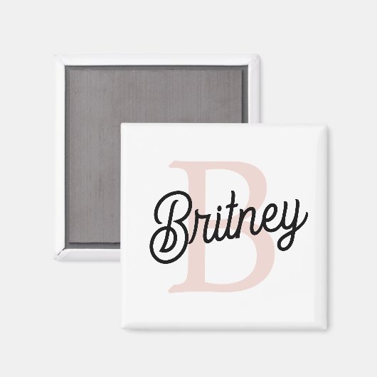 Modern gepersonaliseerd monogram en naam Pastel Pi Magneet (Voorkant / Achterkant)