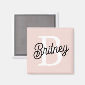Modern gepersonaliseerd monogram en naam Pastel Pi Magneet (Voorkant / Achterkant)