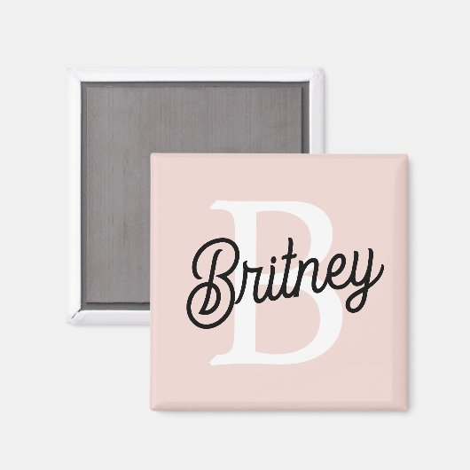 Modern gepersonaliseerd monogram en naam Pastel Pi Magneet (Voorkant / Achterkant)