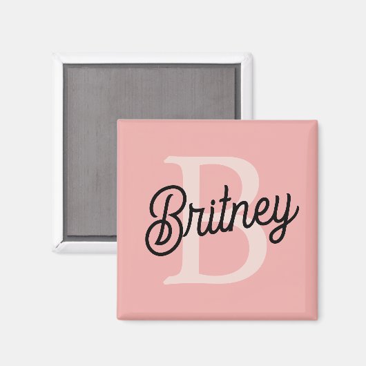 Modern gepersonaliseerd monogram en naam Pastel Pi Magneet (Voorkant / Achterkant)