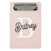 Modern gepersonaliseerd monogram en naam Pastel Pi Mini Klembord (Voorkant)