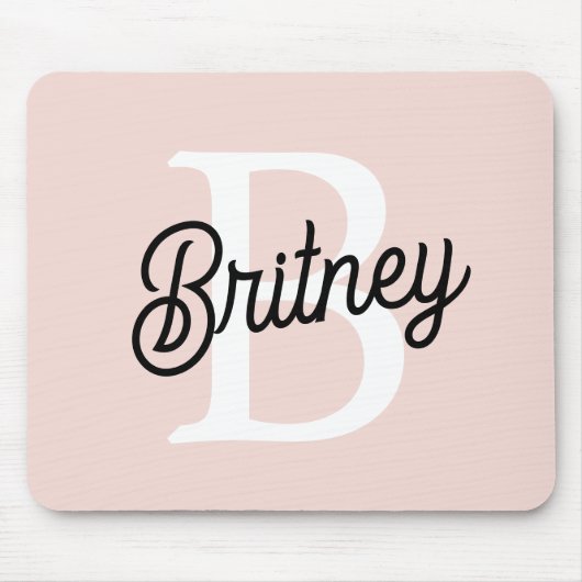 Modern gepersonaliseerd monogram en naam Pastel Pi Muismat (Voorkant)