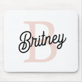 Modern gepersonaliseerd monogram en naam Pastel Pi Muismat (Voorkant)