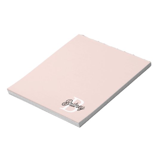 Modern gepersonaliseerd monogram en naam Pastel Pi Notitieblok (Linkerzijde)
