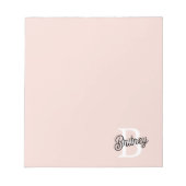 Modern gepersonaliseerd monogram en naam Pastel Pi Notitieblok (Voorkant)