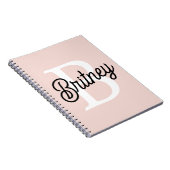 Modern gepersonaliseerd monogram en naam Pastel Pi Notitieboek (Rechterzijde)