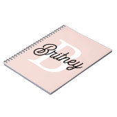 Modern gepersonaliseerd monogram en naam Pastel Pi Notitieboek (Linkerzijde)