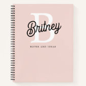 Modern gepersonaliseerd monogram en naam Pastel Pi Notitieboek (Voorkant)