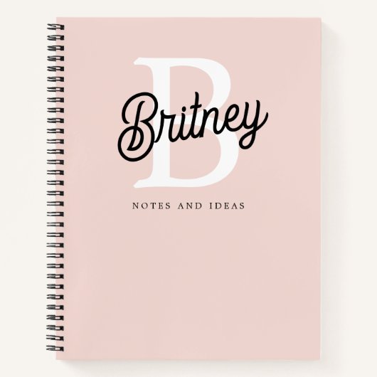 Modern gepersonaliseerd monogram en naam Pastel Pi Notitieboek (Voorkant)
