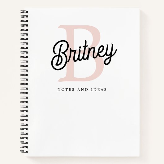 Modern gepersonaliseerd monogram en naam Pastel Pi Notitieboek (Voorkant)