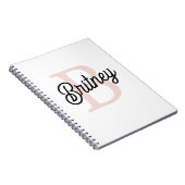 Modern gepersonaliseerd monogram en naam Pastel Pi Notitieboek (Rechterzijde)