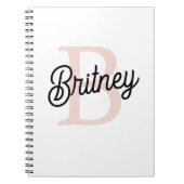 Modern gepersonaliseerd monogram en naam Pastel Pi Notitieboek (Voorkant)