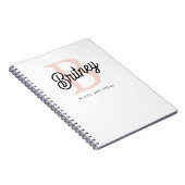 Modern gepersonaliseerd monogram en naam Pastel Pi Notitieboek (Rechterzijde)