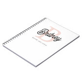 Modern gepersonaliseerd monogram en naam Pastel Pi Notitieboek (Linkerzijde)
