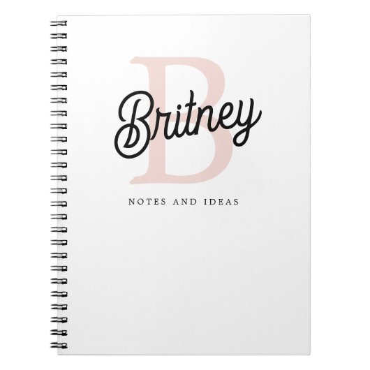 Modern gepersonaliseerd monogram en naam Pastel Pi Notitieboek (Voorkant)