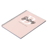 Modern gepersonaliseerd monogram en naam Pastel Pi Notitieboek (Linkerzijde)