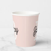 Modern gepersonaliseerd monogram en naam Pastel Pi Papieren Bekers (Rechts)