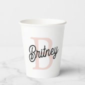 Modern gepersonaliseerd monogram en naam Pastel Pi Papieren Bekers (Achterkant)