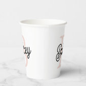 Modern gepersonaliseerd monogram en naam Pastel Pi Papieren Bekers (Rechts)
