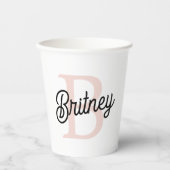 Modern gepersonaliseerd monogram en naam Pastel Pi Papieren Bekers (Voorkant)