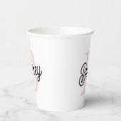 Modern gepersonaliseerd monogram en naam Pastel Pi Papieren Bekers (Links)
