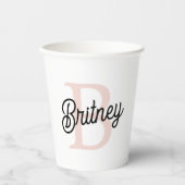 Modern gepersonaliseerd monogram en naam Pastel Pi Papieren Bekers (Voorkant)
