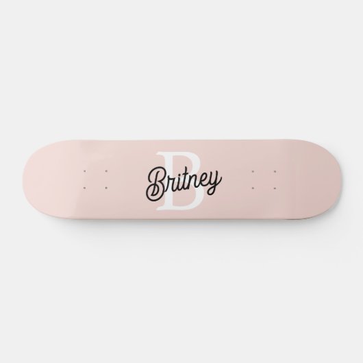 Modern gepersonaliseerd monogram en naam Pastel Pi Persoonlijk Skateboard (Horizontaal)