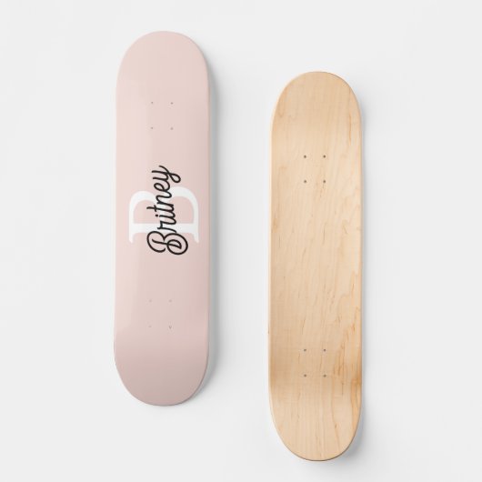 Modern gepersonaliseerd monogram en naam Pastel Pi Persoonlijk Skateboard (Voorkant)