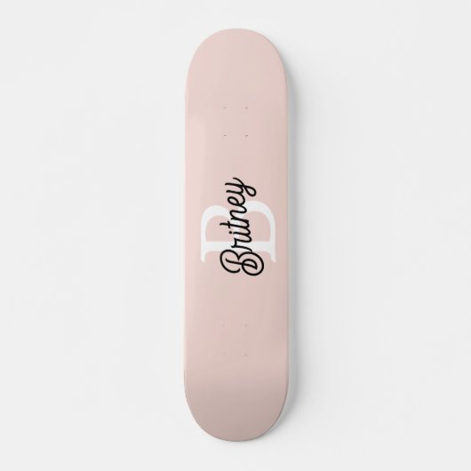 Modern gepersonaliseerd monogram en naam Pastel Pi Persoonlijk Skateboard (Voorkant)