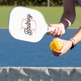Modern gepersonaliseerd monogram en naam Pastel Pi Pickleball Paddle