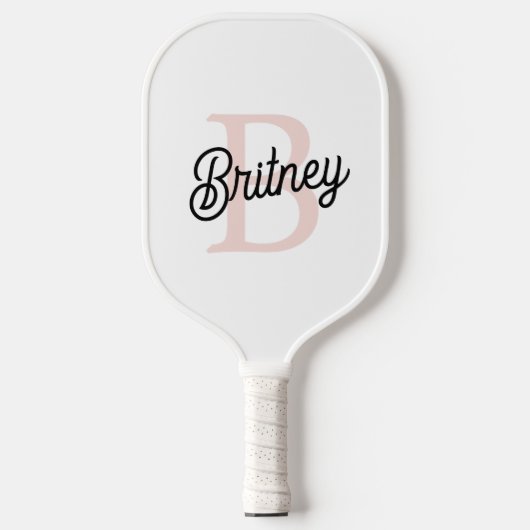 Modern gepersonaliseerd monogram en naam Pastel Pi Pickleball Paddle (Voorkant)
