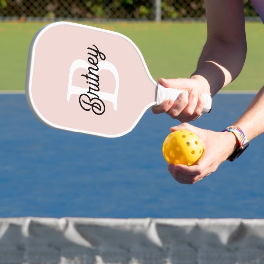 Modern gepersonaliseerd monogram en naam Pastel Pi Pickleball Paddle (Insitu)