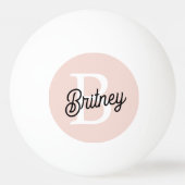 Modern gepersonaliseerd monogram en naam Pastel Pi Pingpongbal (Voorkant)