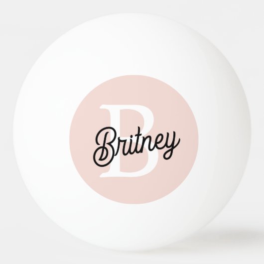 Modern gepersonaliseerd monogram en naam Pastel Pi Pingpongbal (Voorkant)