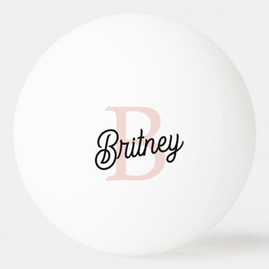 Modern gepersonaliseerd monogram en naam Pastel Pi Pingpongbal (Voorkant)