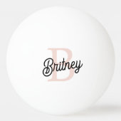 Modern gepersonaliseerd monogram en naam Pastel Pi Pingpongbal (Achterkant)