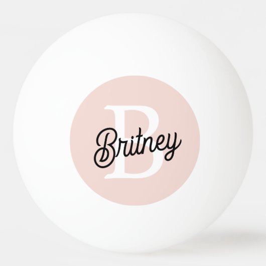 Modern gepersonaliseerd monogram en naam Pastel Pi Pingpongbal (Voorkant)